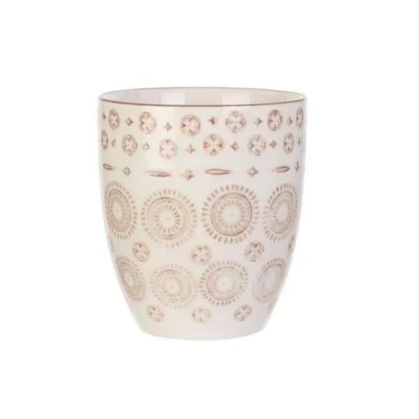 4 Mugs design ethnique Mirage - 250 ml - Blanc