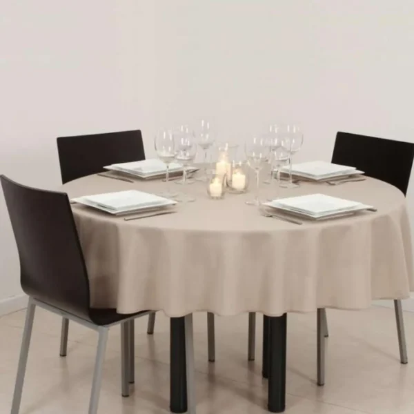 Nappe Antitache Ronde Unie 180cm Lin
