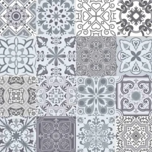 Nappe Ronde Toile Cirée Persane 160cm Gris