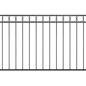 Panneau de cloture Acier 1,7x1 m Noir