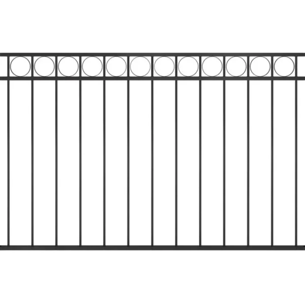 Panneau de cloture Acier 1,7x1 m Noir
