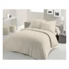 PARURE DE COUETTE LOVELY HOME - 220x240 cm - 100% COTON - BEIGE CREME