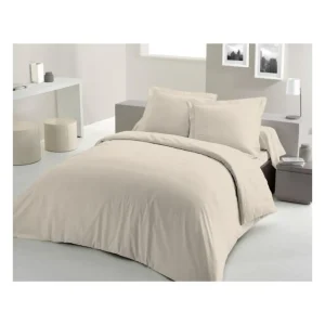 PARURE DE COUETTE LOVELY HOME - 220x240 cm - 100% COTON - BEIGE CREME