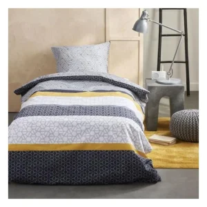 Parure de lit 1 personne - TODAY - Sunshine 16.4 - 140 x 200 cm - 100% Coton imprimé