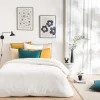 Parure de lit unie en coton finition bourdon