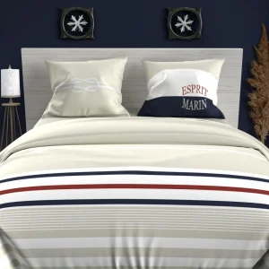 Parure housse de couette en coton 57 Fils MARIN, par Soleil d'ocre