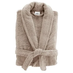 Peignoir Col Châle en Coton Tendresse Taupe