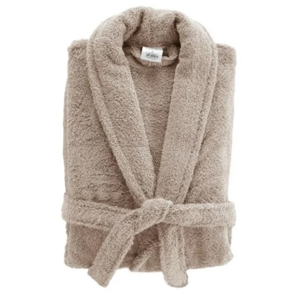 Peignoir Col Châle en Coton Tendresse Taupe