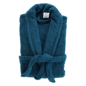Peignoir Col Châle en Coton Tendresse Saphir