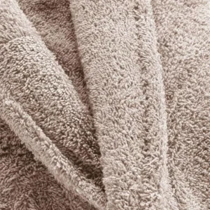 Peignoir Col Châle en Coton Tendresse Taupe