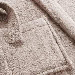 Peignoir Col Châle en Coton Tendresse Taupe