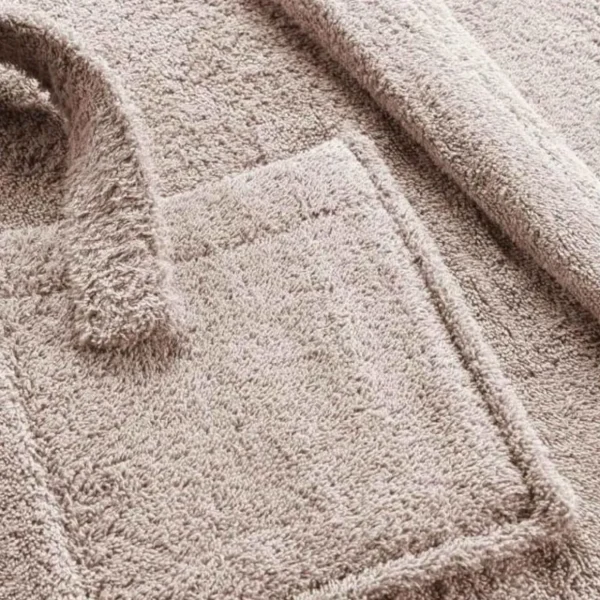 Peignoir Col Châle en Coton Tendresse Taupe