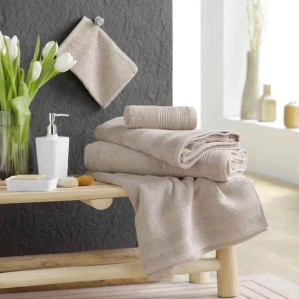 Peignoir Col Châle en Coton Tendresse Taupe