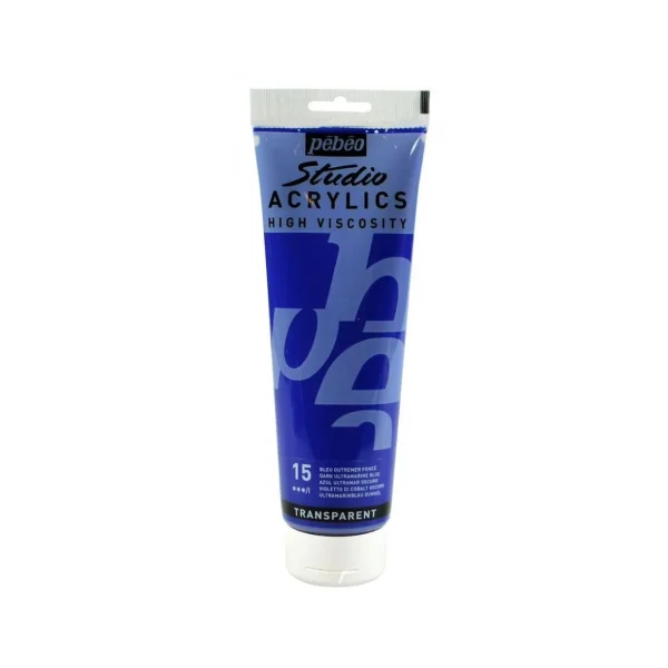 Peinture acrylique transparente - Bleu foncé - 250 ml