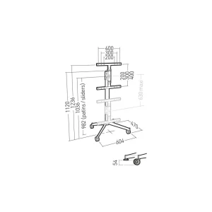 Pied TV KANA1200L BOIS 30 à 55 pouces