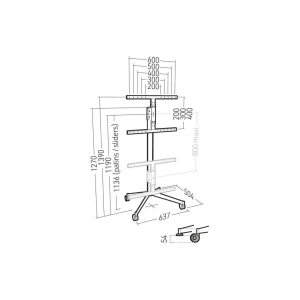Pied TV KANA1400XL METAL 40 à 80 pouces