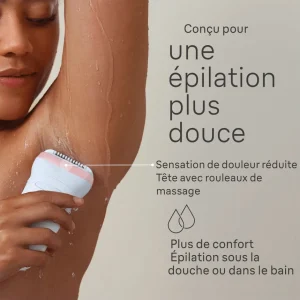 Épilateur silk épil 7-030 - Blanc et rose