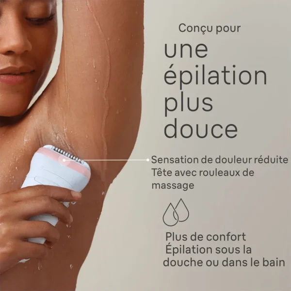 Épilateur silk épil 7-030 - Blanc et rose