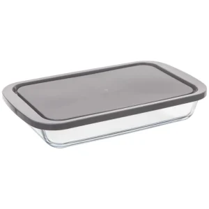 Plat à four rectangle 29 x 18 cm en verre avec couvercle