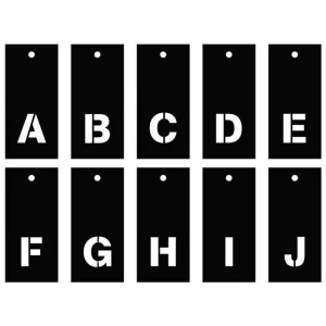 Pochoirs alphabet 70 lettres majuscules et minuscules & chiffres