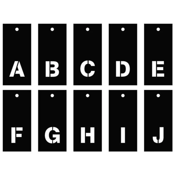 Pochoirs alphabet 70 lettres majuscules et minuscules & chiffres