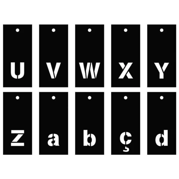 Pochoirs alphabet 70 lettres majuscules et minuscules & chiffres