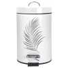 Poubelle à Pédale Imprimée Orbella 3L Blanc & Argent