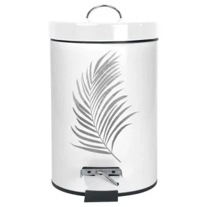 Poubelle à Pédale Imprimée Orbella 3L Blanc & Argent