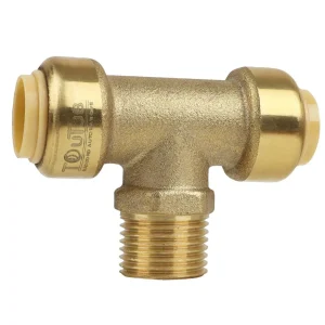 Raccord laiton tout tube Té, filetage mâle 15 x 21, Ø15 mm – Boutté