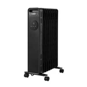 Radiateur electrique bain dhuile 2000W OCEANIC - 3 puissances - Thermostat electronique - Telecommande - Mobile - Noir