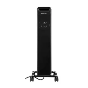 Radiateur electrique bain dhuile 1500W OCEANIC - 3 puissances - Thermostat electronique - Telecommande - Mobile - Noir
