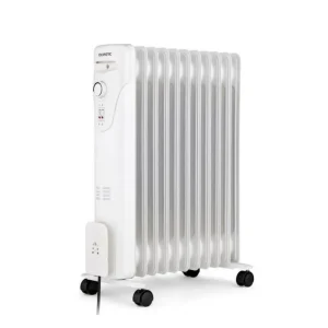 Radiateur électrique bain d'huile 2500W OCEANIC - 3 puissances - 11 éléments - Blanc - Mobile