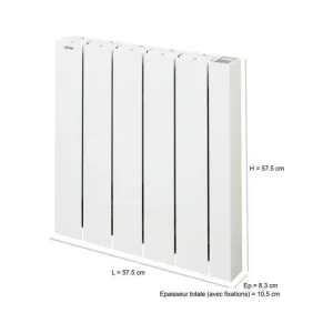 Radiateur électrique connecté à inertie fluide 1000 W Alcantara