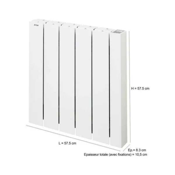 Radiateur électrique connecté à inertie fluide 1000 W Alcantara