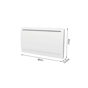 Radiateur électrique fixe a inertie seche céramique 1500W OCEANIC Rubis - Design galbé - Blanc - NF
