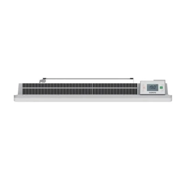 Radiateur électrique fixe a inertie seche céramique 1500W OCEANIC Rubis - Design galbé - Blanc - NF