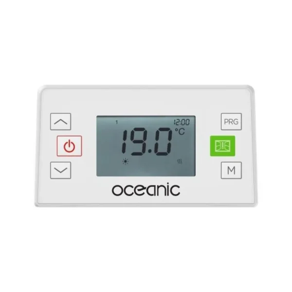Radiateur électrique fixe a inertie seche céramique 1500W OCEANIC Rubis - Design galbé - Blanc - NF