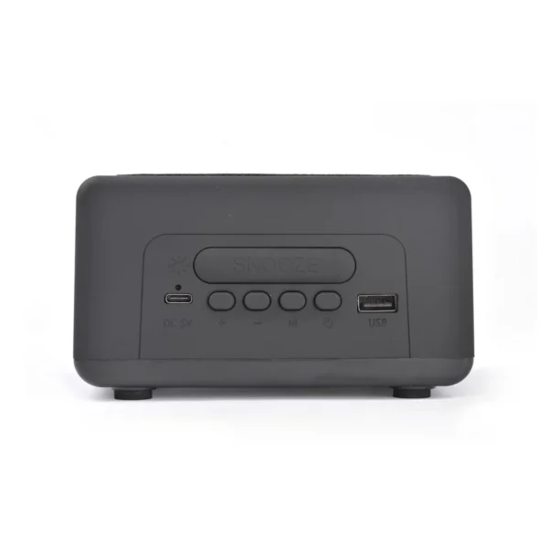 Radio réveil sans fils double alarme avec chargeur induction - Noir