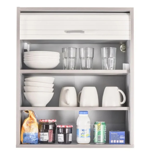 Rangement de cuisine à rideau coloris aluminium L60 cm - COOKING
