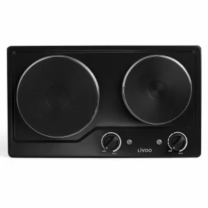 Réchaud électrique 2 feux 2500w noir - doc168n