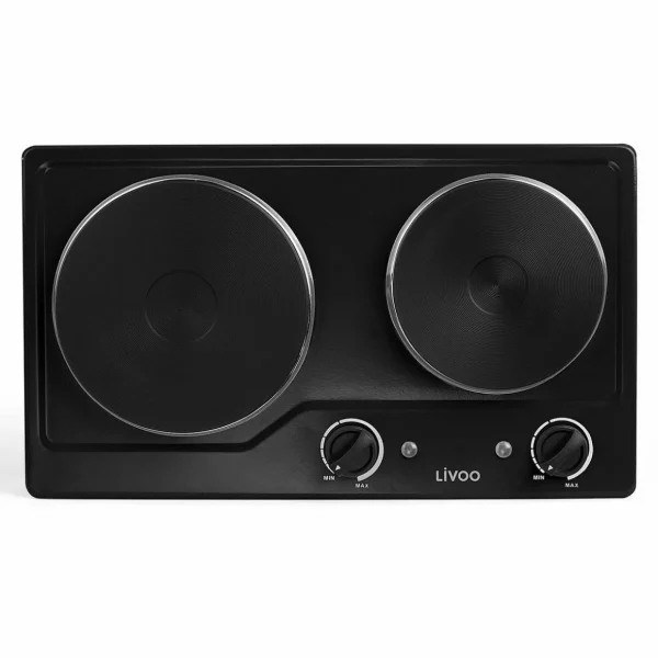 Réchaud électrique 2 feux 2500w noir - doc168n