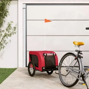 Remorque de velo pour animaux de compagnie rouge et noir