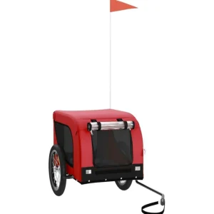 Remorque de velo pour animaux de compagnie rouge et noir