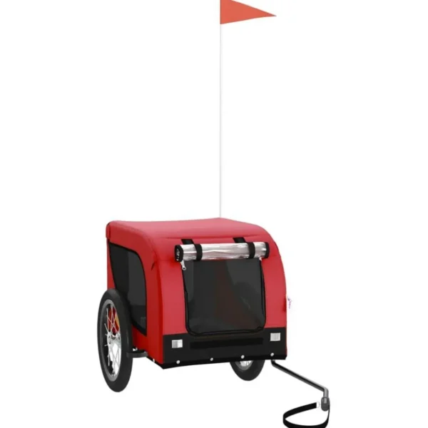 Remorque de velo pour animaux de compagnie rouge et noir