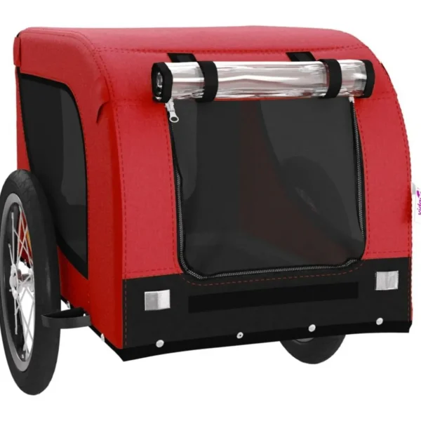 Remorque de velo pour animaux de compagnie rouge et noir