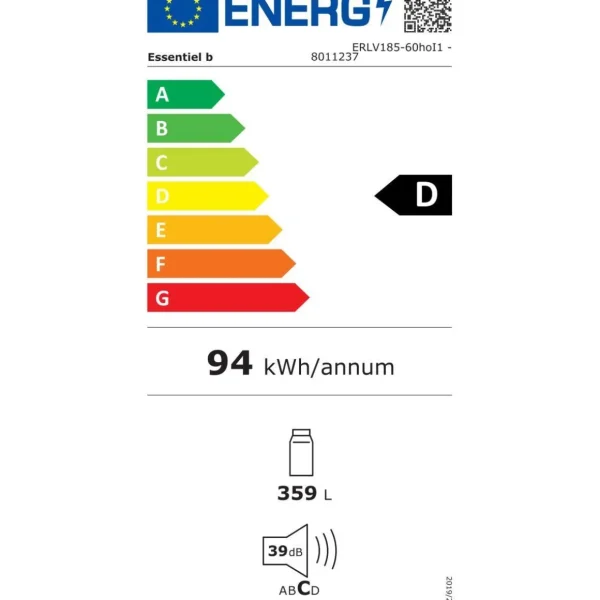 Réfrigérateur 1 porte ERLV185-60hoI1