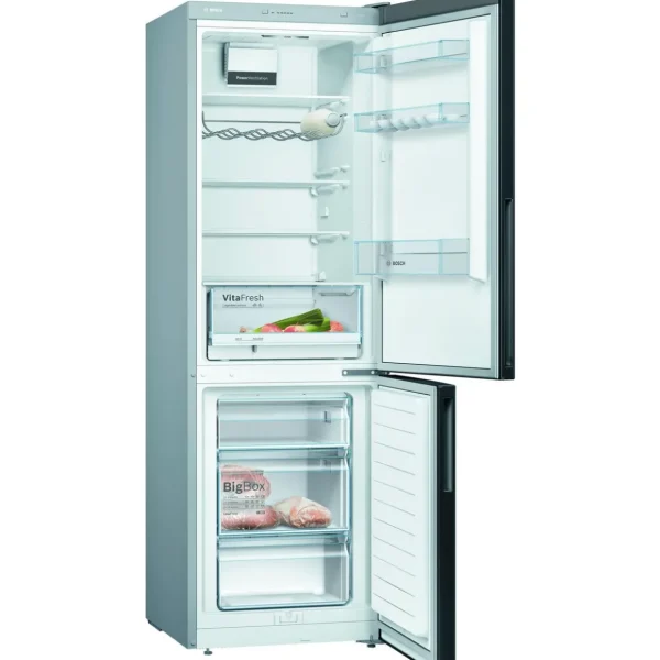 Réfrigérateur combiné 60cm 308l lowfrost noir - kgv36vbeas