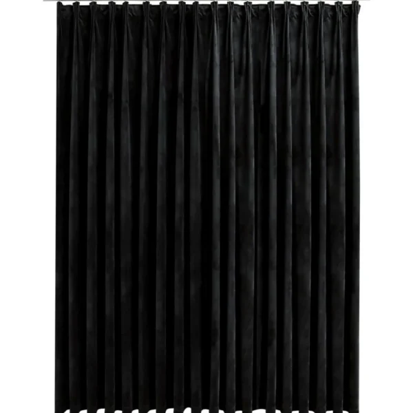 Rideau occultant avec crochets Velours Noir 290x245 cm