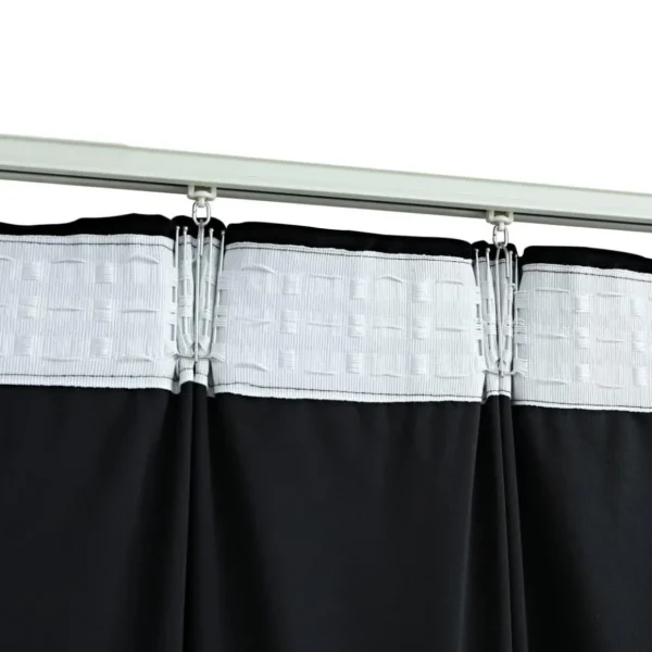 Rideau occultant avec crochets Velours Noir 290x245 cm