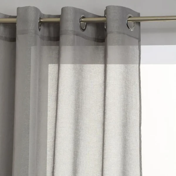 Rideau voilage uni à oeillets métal en polyester 140x240cm ETAMINE